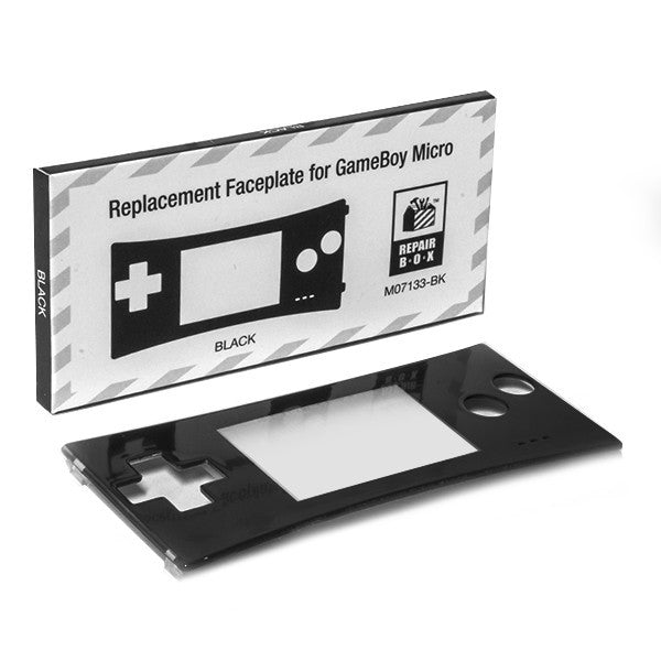 Game Boy Micro Replacement Faceplate Black or Clear Black